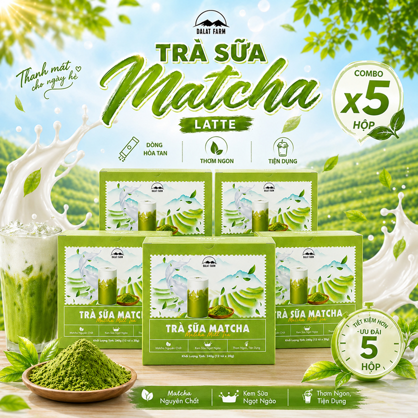 Matcha Latte Milktea (Trà Sữa Matcha Latte) - 10 sticks/box