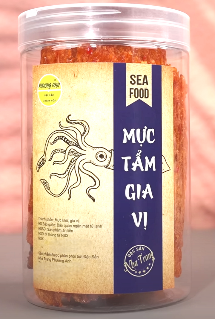 Seasoned Flattened Dried Squid (Muc Can Tam Gia Vi)