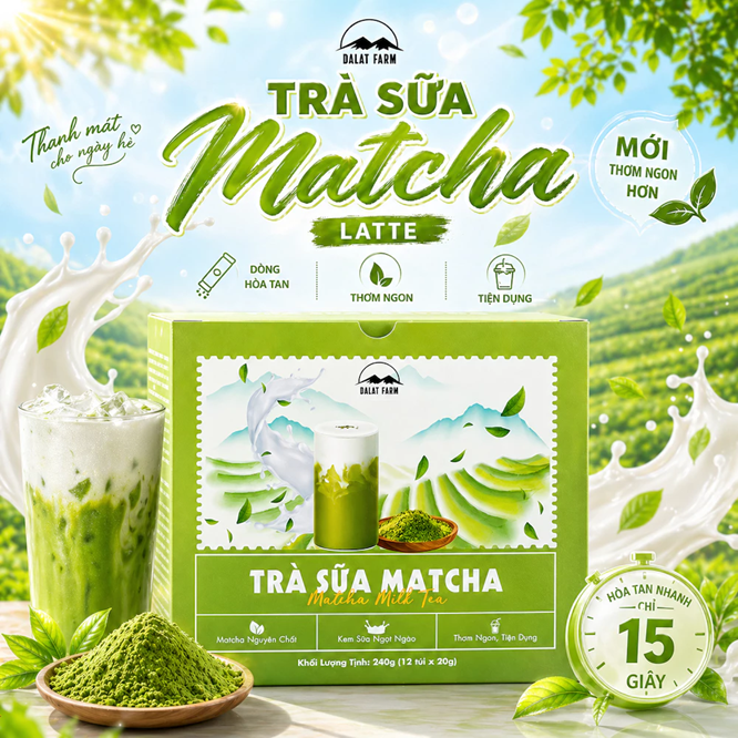 Matcha Latte Milktea (Trà Sữa Matcha Latte) - 10 sticks/box