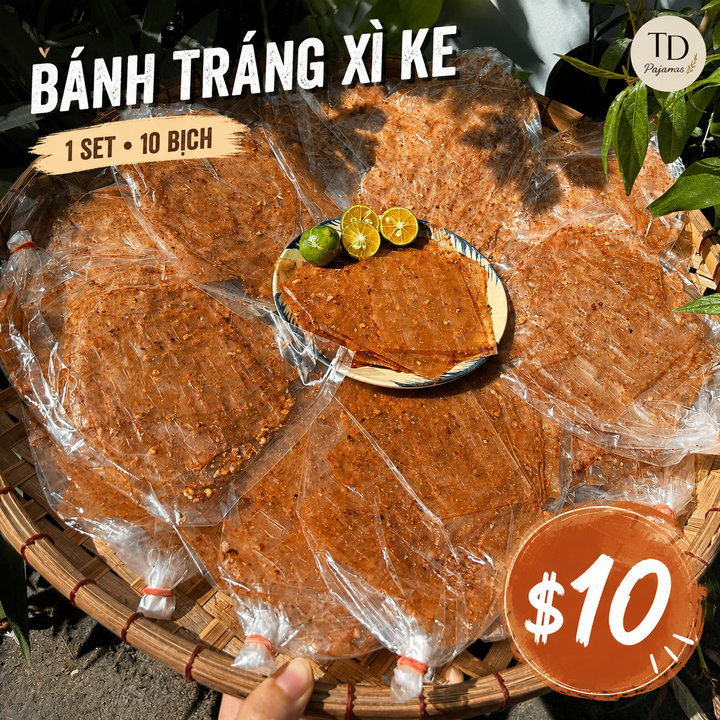 Spicy Rice Paper (Bánh Tráng Xì Ke) – 10 bags/set