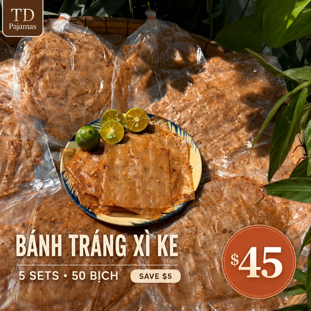 Spicy Rice Paper (Bánh Tráng Xì Ke) – 10 bags/set