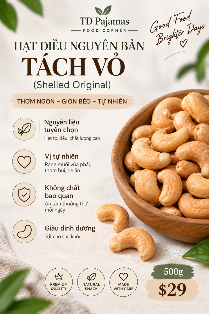 Cashews Nut (Hạt Điều Rang Muối) – 3 Flavors