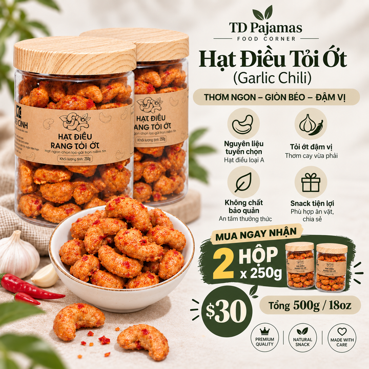 Cashews Nut (Hạt Điều Rang Muối) – 3 Flavors